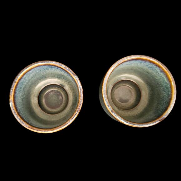 IKEA Stoneware Cups Blue Speckled Glaze 12011 Set of 2 Tumbler Mugs Japan - Picture 2 of 4